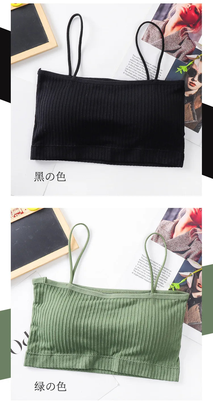 Women Cotton Underwear Tube Top Bra Ladies Thread Bra Comfort Tank Up Women Sports Bra Sexy Top Female Crop Top Sexy Lingerie