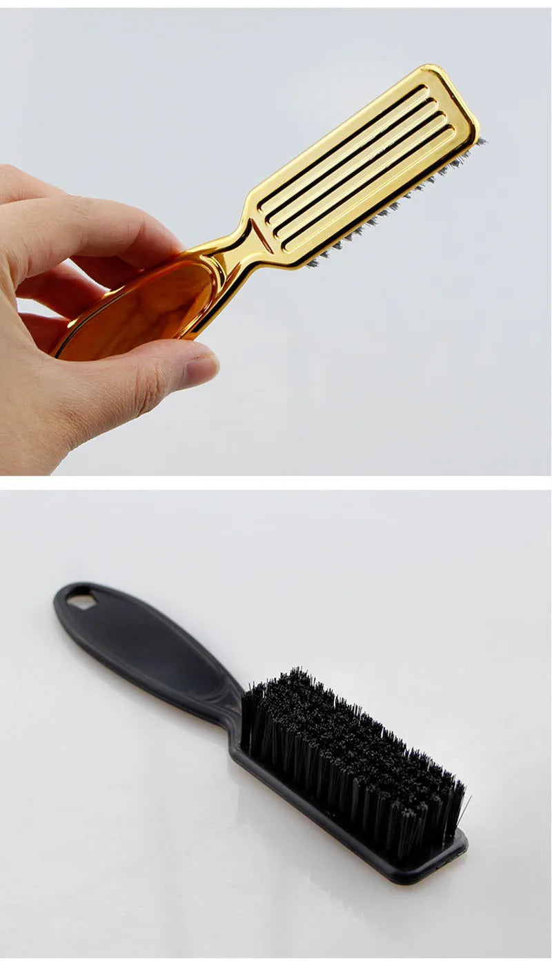 Plastic Handle Hairdressing Soft Hair Cleaning Brush Barber Neck Duster Broken Hair Remove Comb Hair Styling Tools Comb Gold