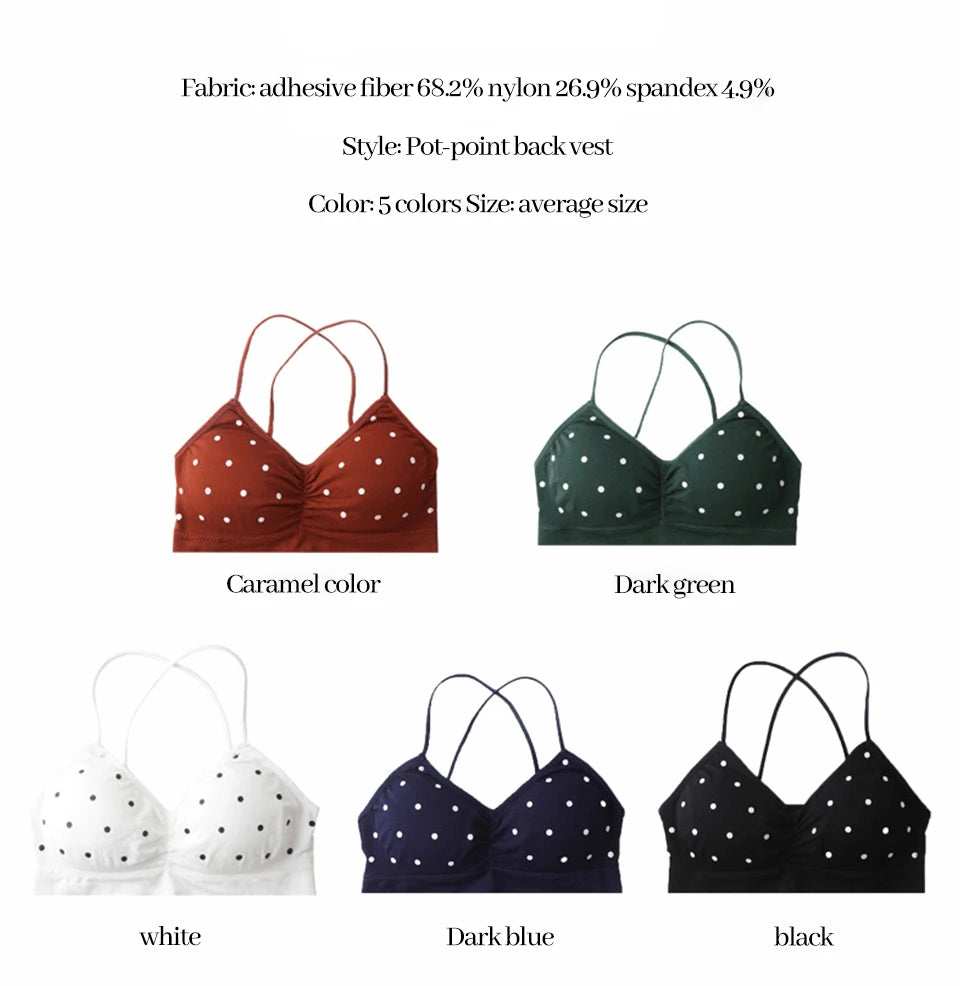 Women's Bra Push Up Bra Sports Bra For Women Seamless Sexy Lingerie Female Polka Dot Soft Fashion Underwear Women's Tube Top