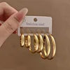 Large Stainless Steel Stud Earrings High-End Gold-Plated Heart-Shaped Five-Pointed Star Design Colorfast For Occasions