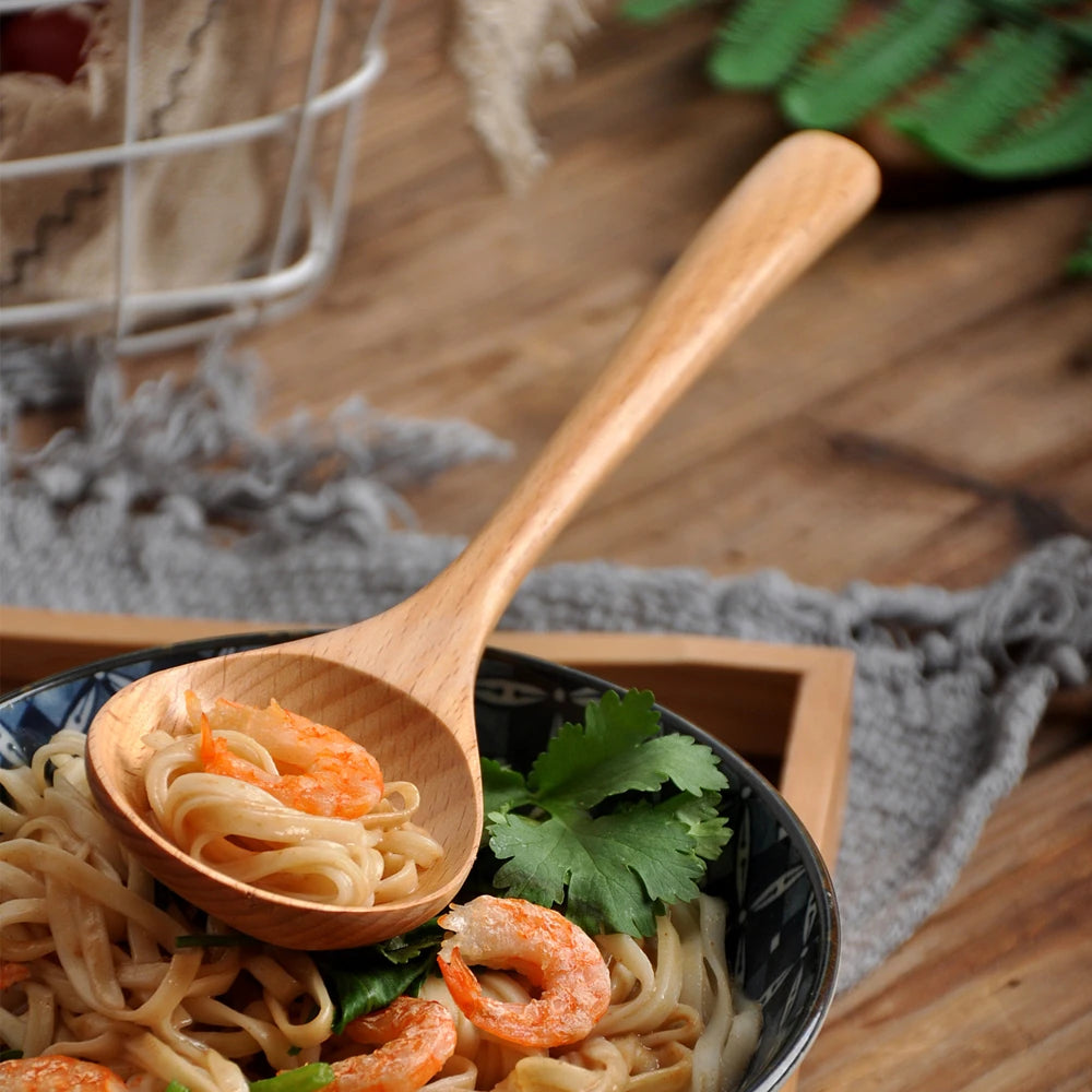 Wooden Spoon Rice Scoop Coffee Stirring Mixing Soup Spoons Natural Cooking Utensils Handmade Home Tableware Cutlery for Kicthen
