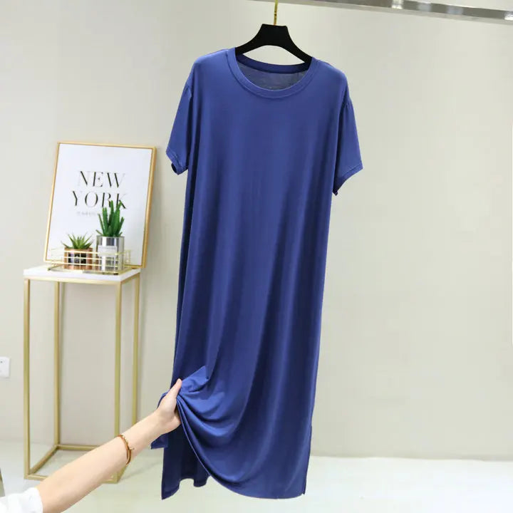 Plus size nightgown women new spring summer long dress modal cotton sleepwear night dress female loose night wear shirt camisola
