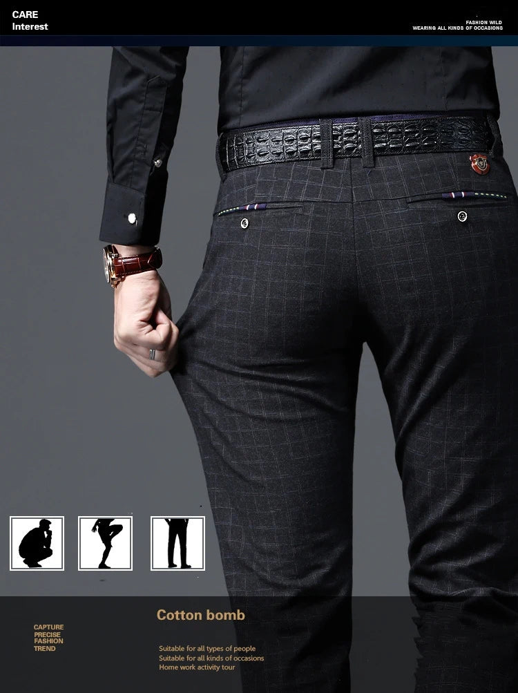 Spring Autumn New Fashion Mens Casual Pants High Quality Brand Business Pants Male Clothing Cotton Formal Trousers Men Clothing