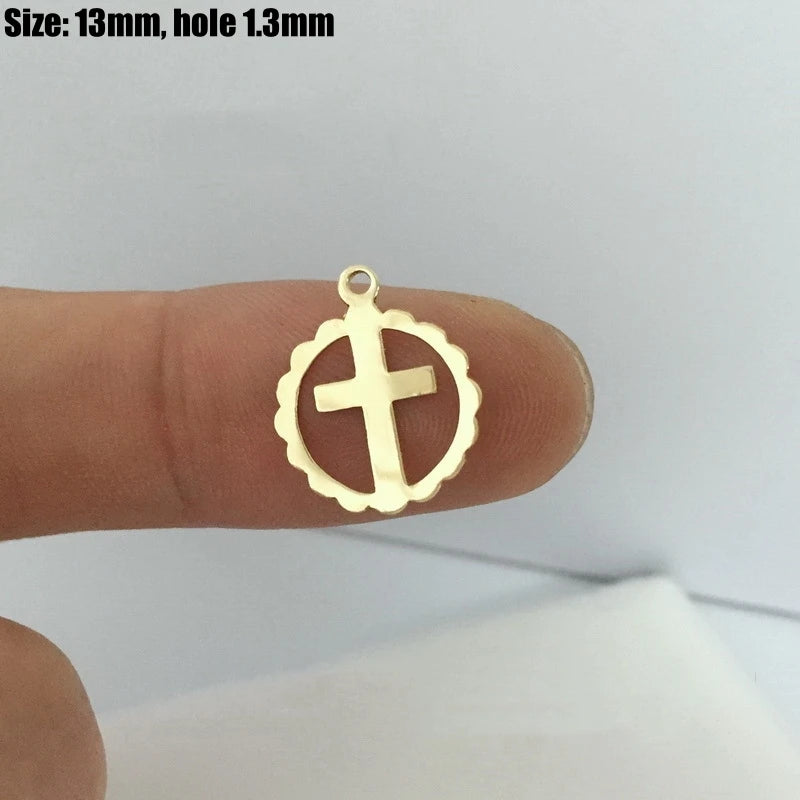 Fine Jewelry Cross Charms 14K Gold Filled Permanent Pendant Findings