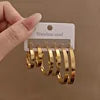 Large Stainless Steel Stud Earrings High-End Gold-Plated Heart-Shaped Five-Pointed Star Design Colorfast For Occasions