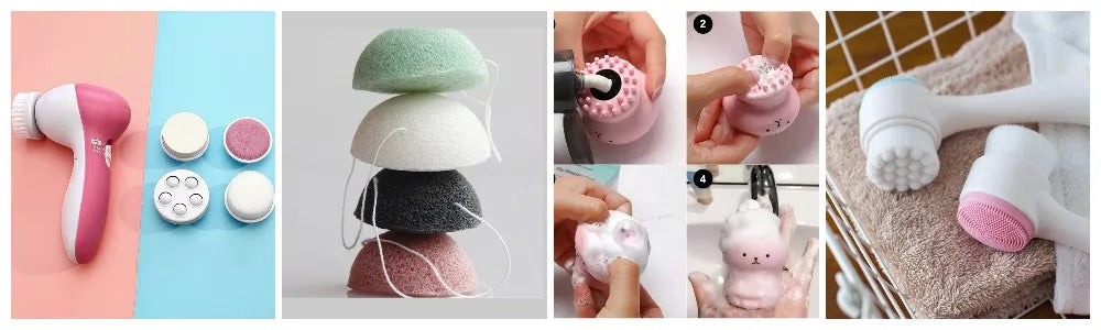 Cute Facial Cleansing Brushs Exfoliator Face Massager Deep Cleaning Face Brushes Cleanser  Silicone Brush for Face