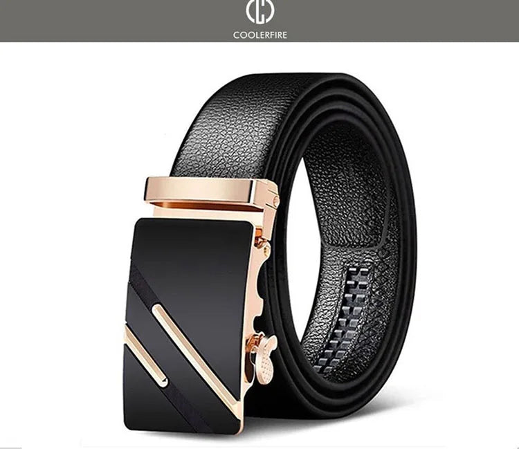 Men Belts Automatic Buckle Belt Genune Leather High Quality Belts For Men Leather Strap Casual  Buises  for Jeans