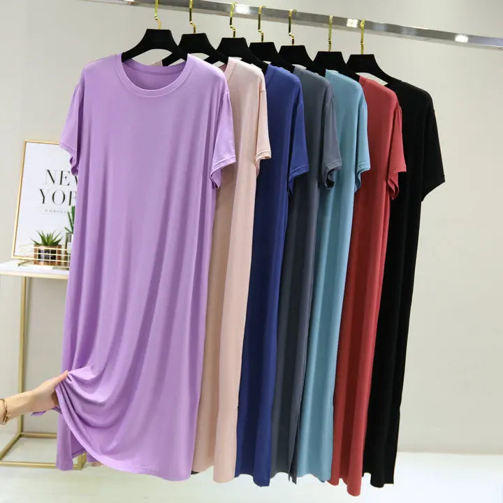 Plus size nightgown women new spring summer long dress modal cotton sleepwear night dress female loose night wear shirt camisola