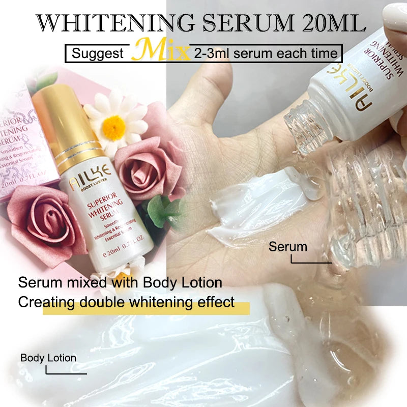 AILKE Brightening Skin Care Set, With Vitamin C, Glutathione, Reduce Spots, Moisturizing, Smooth Soft Skin, Improve Skin Radiant
