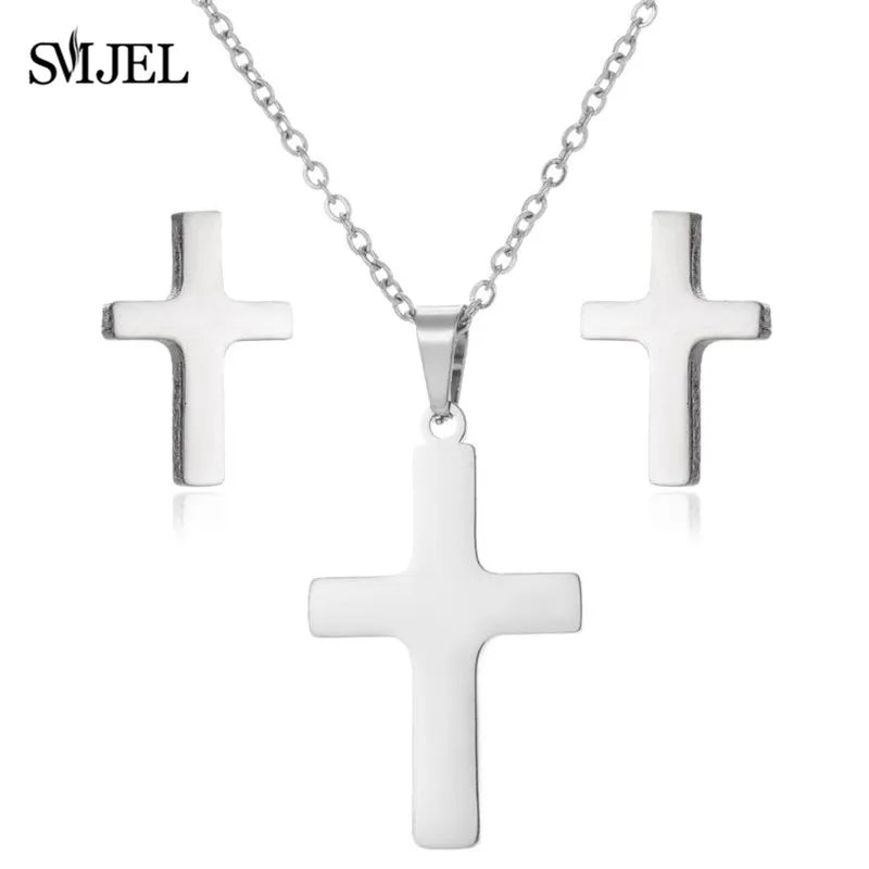 Hermoso juego de joyas de acero inoxidable con forma de gato gatito de color dorado, collares para hombre, collares de moda, pendientes de gato huecos, collar de pata