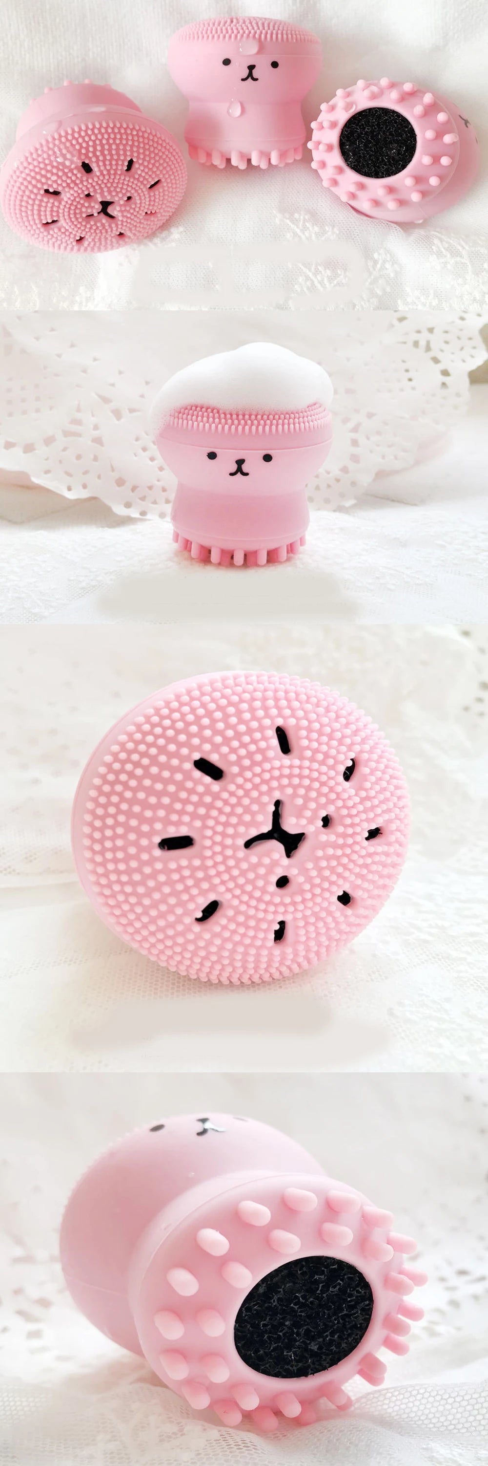 Cute Facial Cleansing Brushs Exfoliator Face Massager Deep Cleaning Face Brushes Cleanser  Silicone Brush for Face