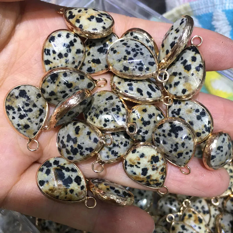 Natural Stone Pendant Water Drop Shape Faceted Mix Color Exquisite Charms For Jewelry Making DIY Bracelet Necklace Accessories