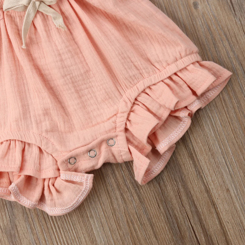 Citgeett sUMMER Newborn Baby Girls Ruffle Solid Color Bodysuit Jumpsuit Outfits Summer Casual Clothing Sunsuit
