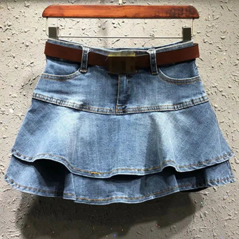 summer Cake Denim Skirt Women Skirts Fashion Elastic Women Denim Mini Skirts