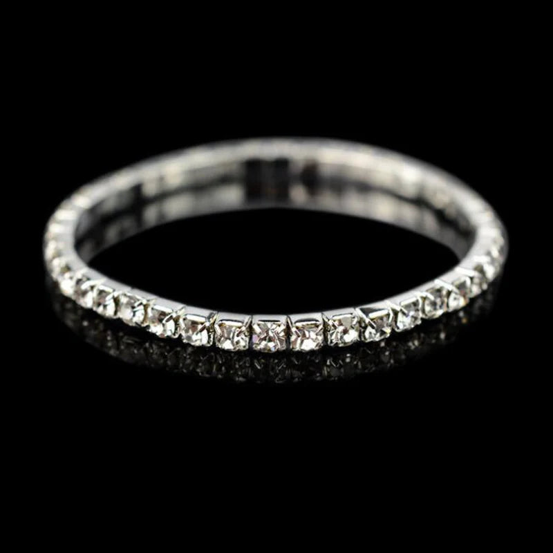 New Fashion Crystal Women'S'S Bracelet Bangle Chains Crystal Gold Color Elastic Bracelets Hand Jewelry Wedding Accessories