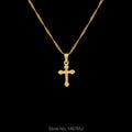 Fine Jewelry Jesus Cross Pendant Men Plated Gold Color Pendant Necklace Christmas Jewelry Women'S Catholic With 45Cm 60Cm Chain