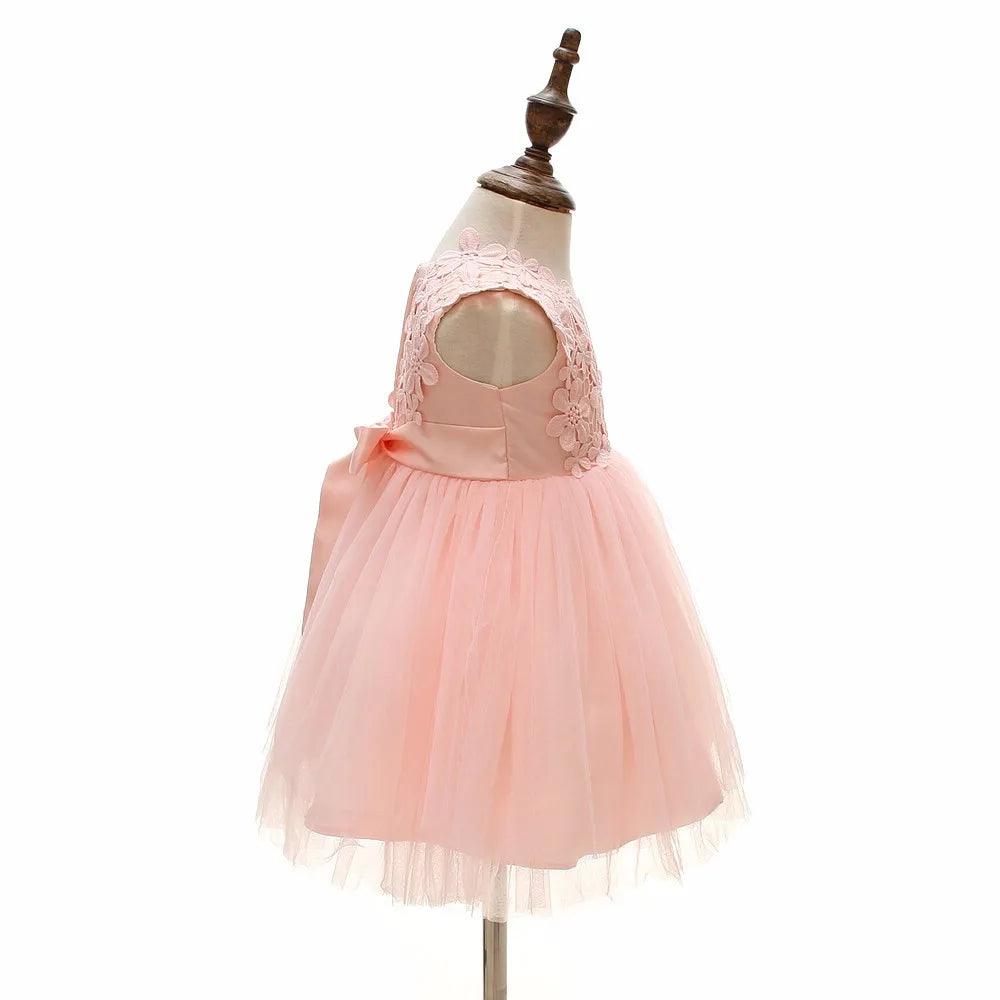 Hetiso Baby Girl's Hot Pink Lace Flower Dress Baptism Birthday Party Toddler Clothes 3-24M Vestido Infantil Menina 3-24M