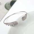 Korean Fashion Jewelry Angel Wing Rhinestones Bracelet Personality Alloy Open Wings Bracelet Feather Bracelet Bracelets &Bangles