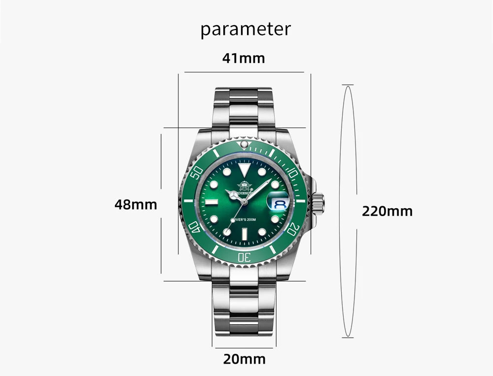ADDIESDIVE stainless steel watch men's European and American business casual quartz watch 200m waterproof outdoor analog watches