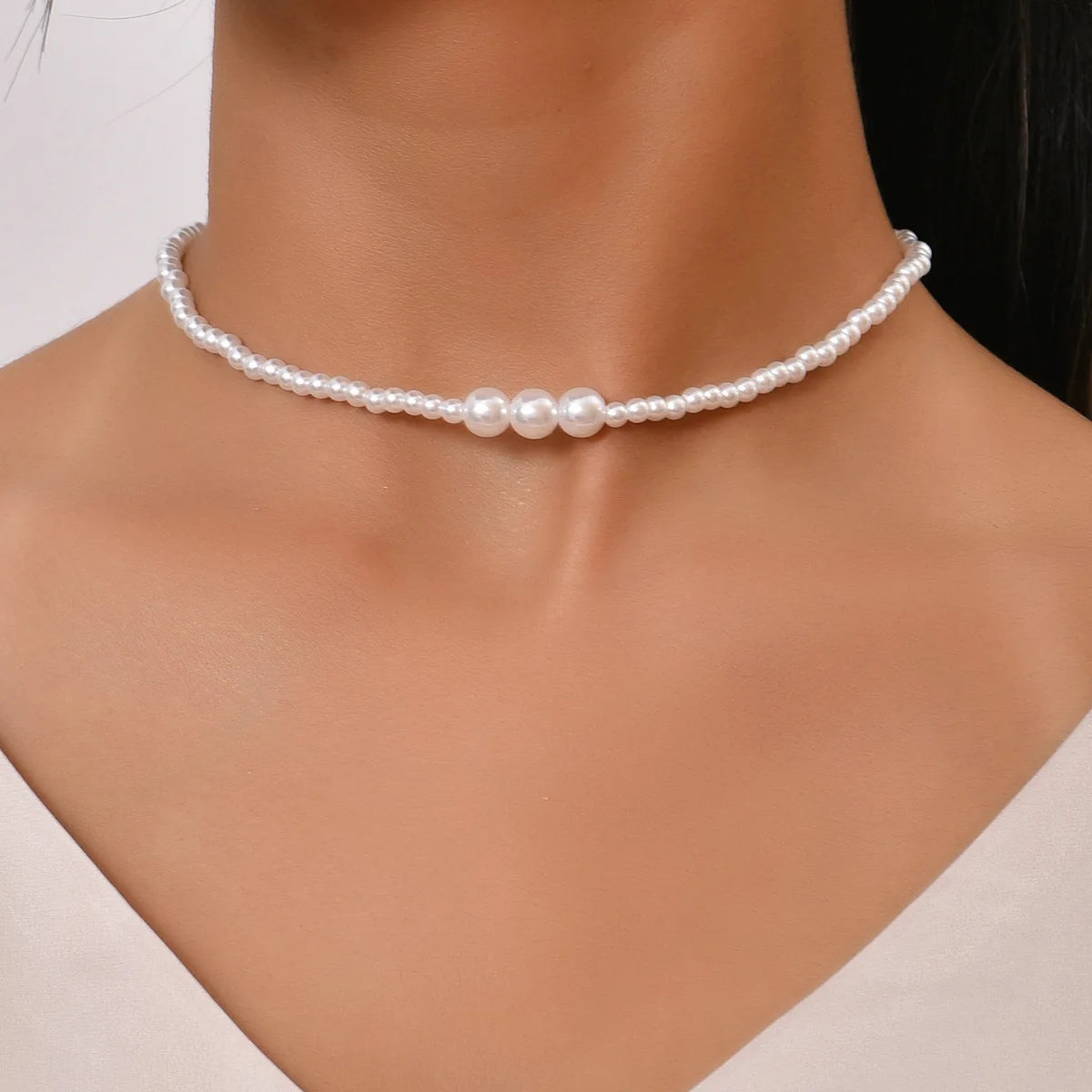 Ywzixln 2021 Trend Elegant Jewelry Wedding Big Pearl Necklace For Women'S Fashion White Imitation Pearl Choker Necklace N0179