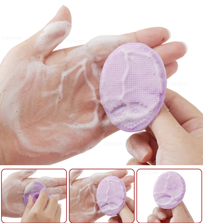 1PC Silicone Cleaning Brush Gel Washing Pad Exfoliating Blackhead Remover Facial Deep Cleansing Face Brushes Baby Bath Massager