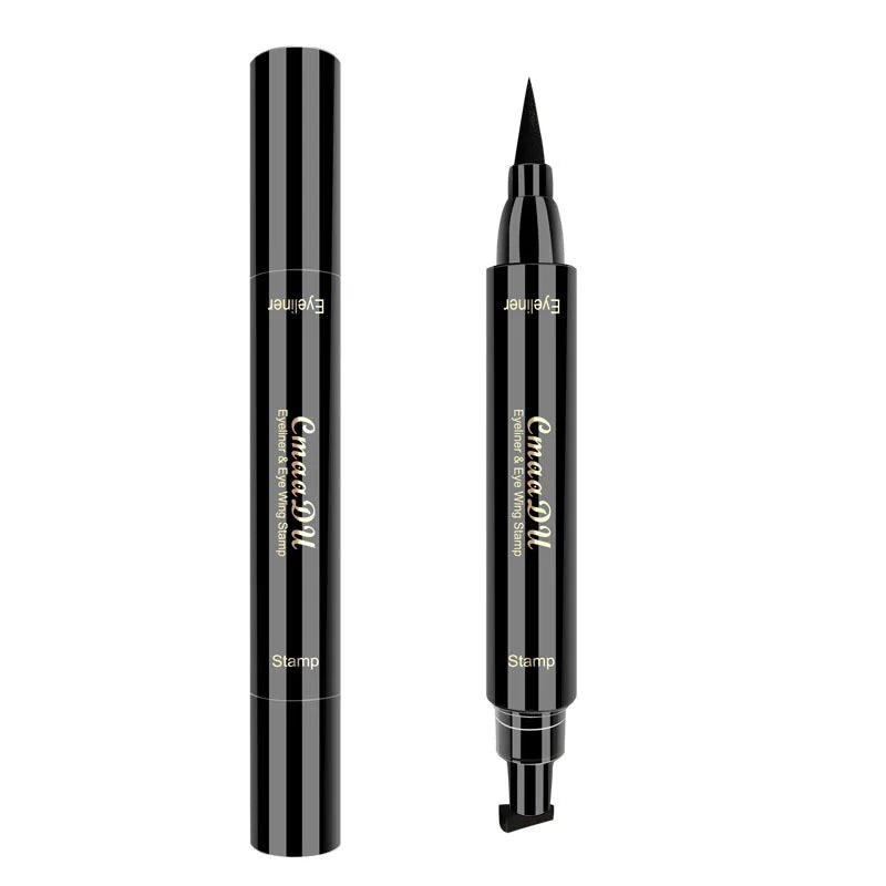 1pcs Big Double-headed seal eyeliner Waterproof and quick-drying black liquid eyeliner small lash glue pen Eye makeup cosmetic