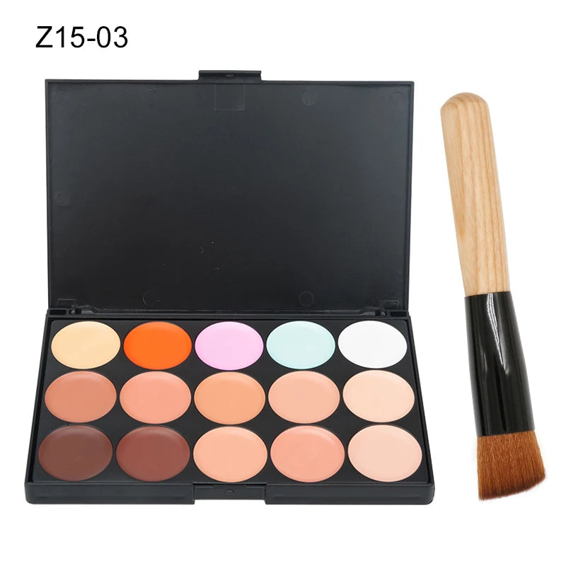 Paleta de correctores de 15 colores, camuflaje, crema, contorno, kit de maquillaje profesional para todos los tonos de piel