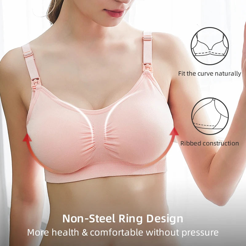 High Quality Plus Size Nursing Bra Breathable Women'S Breastfeeding Underwear Seamless Maternity Bra Push Up