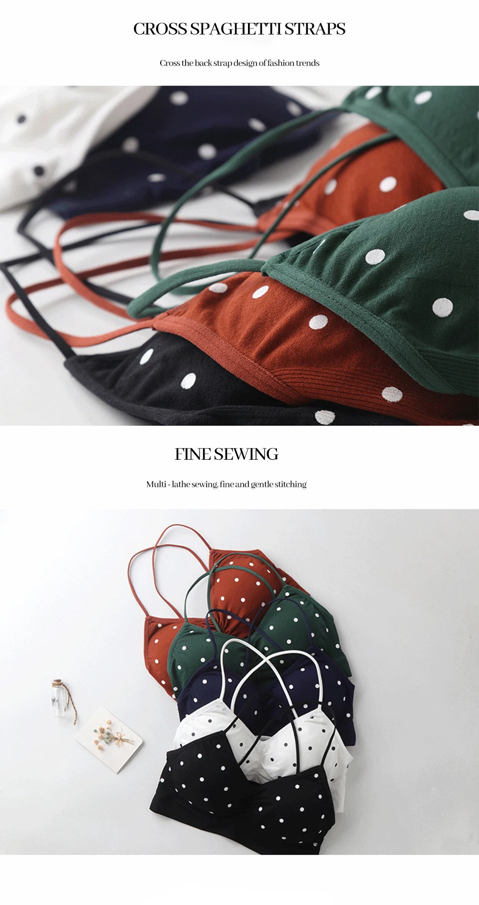 Women's Bra Push Up Bra Sports Bra For Women Seamless Sexy Lingerie Female Polka Dot Soft Fashion Underwear Women's Tube Top