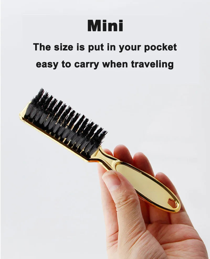 Plastic Handle Hairdressing Soft Hair Cleaning Brush Barber Neck Duster Broken Hair Remove Comb Hair Styling Tools Comb Gold