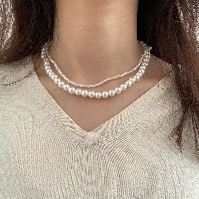Ywzixln 2021 Trend Elegant Jewelry Wedding Big Pearl Necklace For Women'S Fashion White Imitation Pearl Choker Necklace N0179