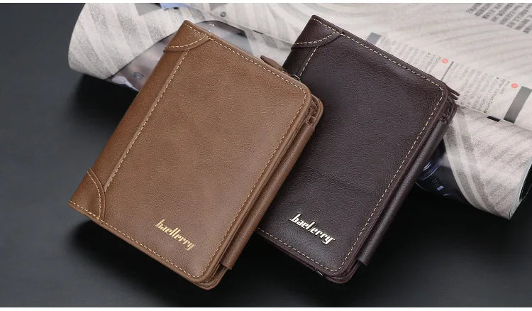 New PU Leather Men Wallets High Quality Zipper Short Desigh Card Holder Male Purse Vintage Coin Holder Men Wallets
