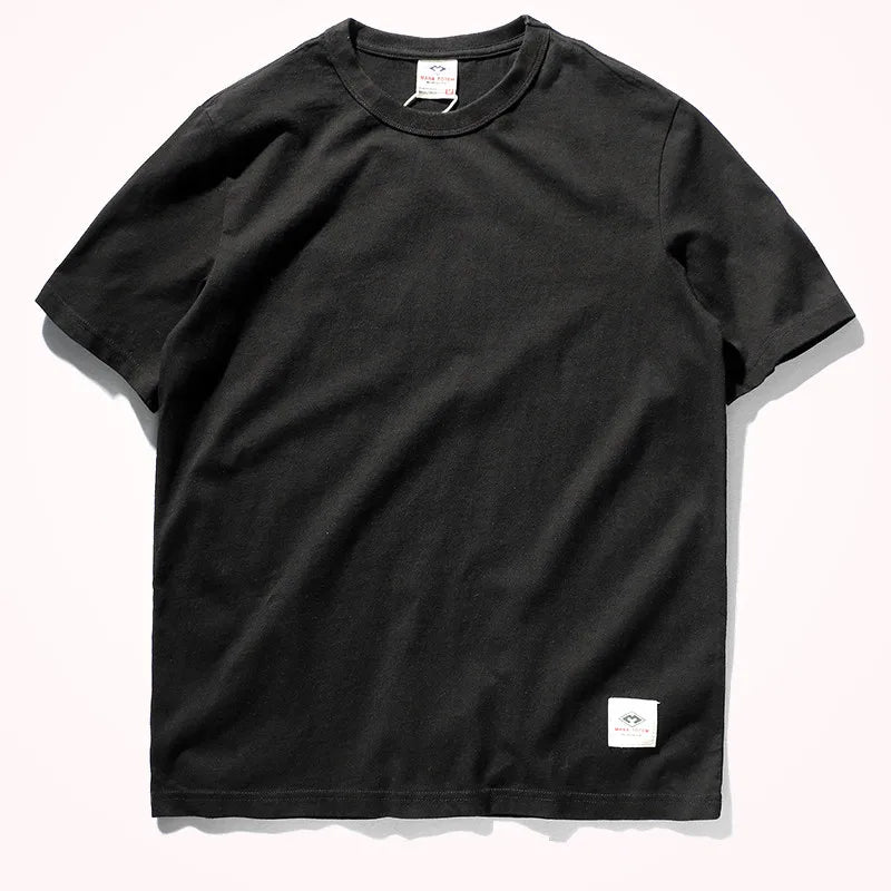 31100# Summer New Men's Fashion Simple Short-sleeved O-neck Solid Color T-shirt 100% Cotton Washed Old Bottoming Slim T Shirt
