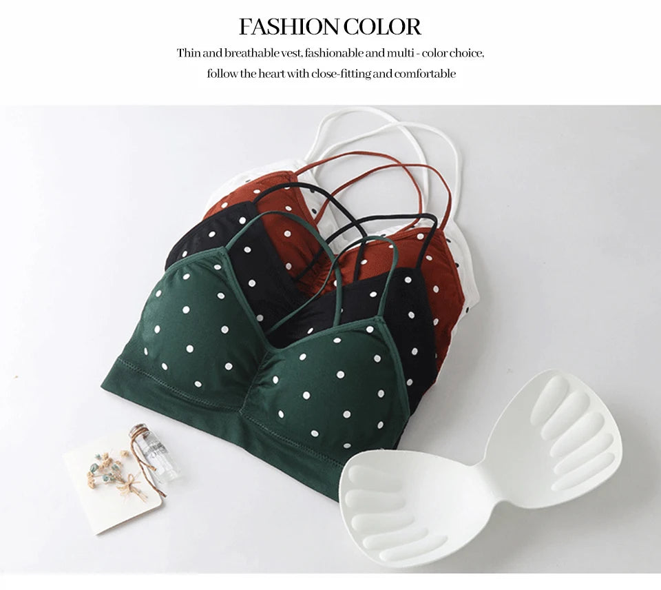 Women's Bra Push Up Bra Sports Bra For Women Seamless Sexy Lingerie Female Polka Dot Soft Fashion Underwear Women's Tube Top