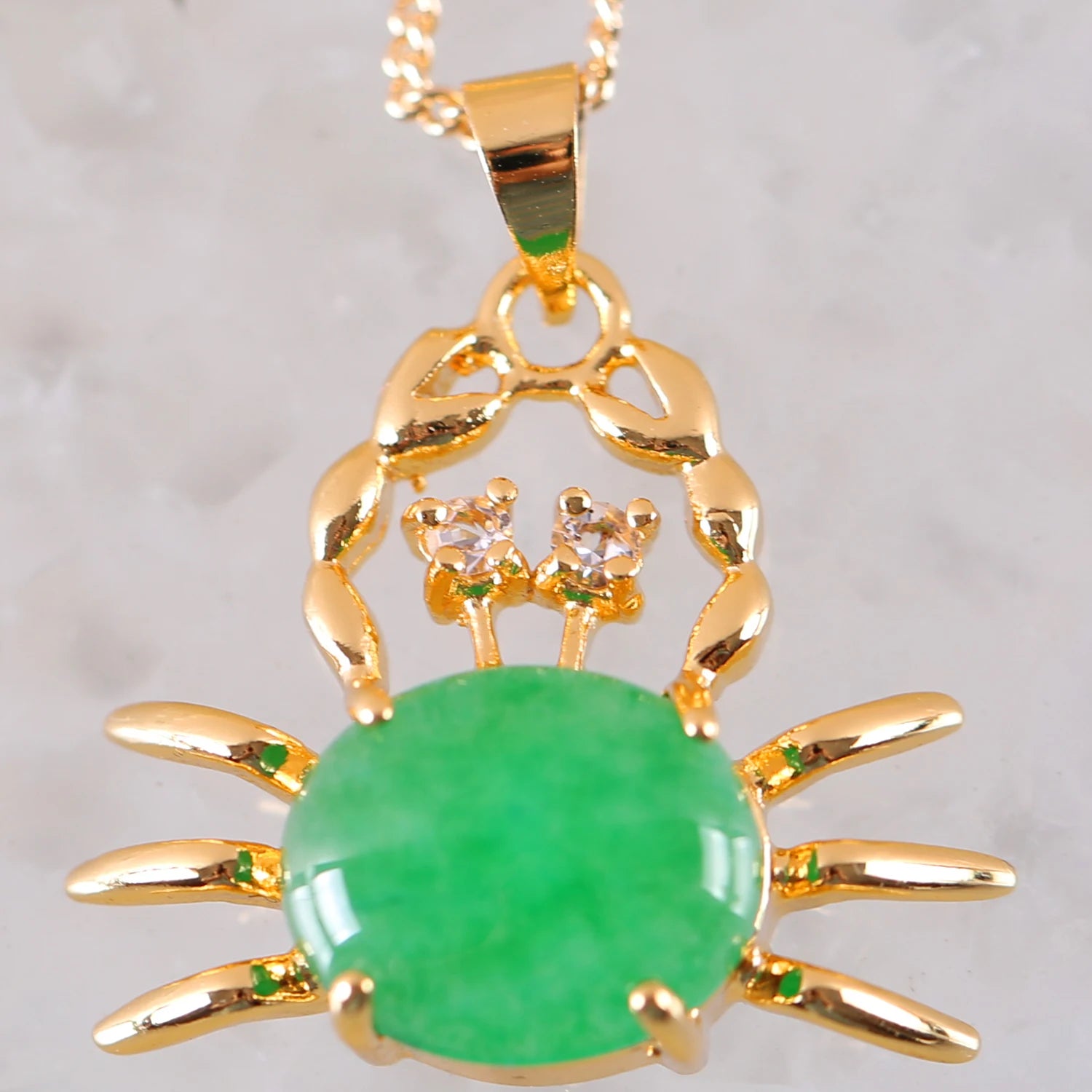Women'S Pendat Natural Stone Green Jades Four Leat Clover Animal Frog Sea Turtle Gem Cross Bead Necklace Pendant