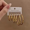 Trendy Gold-Plated High-End Stainless Steel Heart-Shape Five Pointed Star Earrings Large And Cute Colorfast Earrings