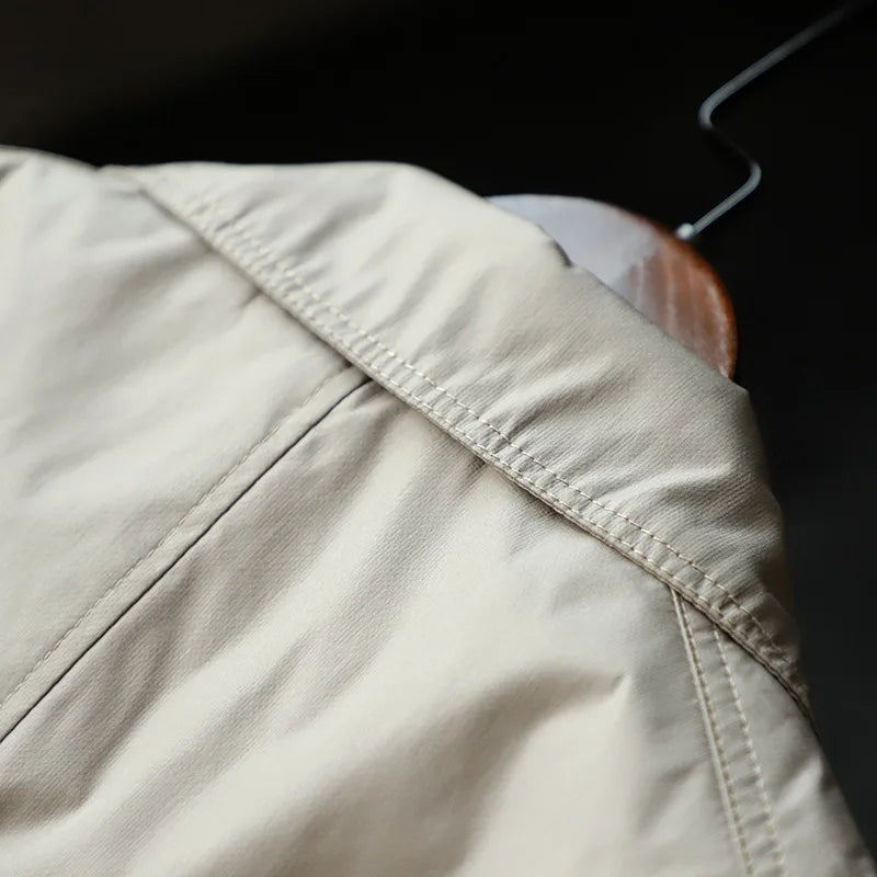 Men Clothing 2026 Waterproof and Tear-resistant Autumn Winter Japanese Style Quilted Warm Men's Mid-length Trench Coat