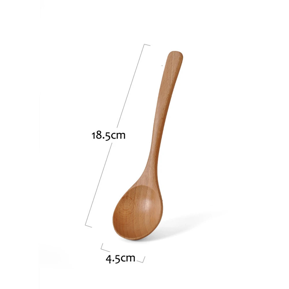 Wooden Spoon Rice Scoop Coffee Stirring Mixing Soup Spoons Natural Cooking Utensils Handmade Home Tableware Cutlery for Kicthen
