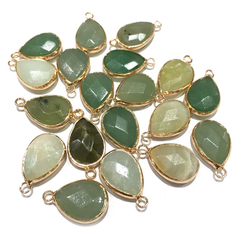 Natural Stone Pendant Water Drop Shape Faceted Mix Color Exquisite Charms For Jewelry Making DIY Bracelet Necklace Accessories