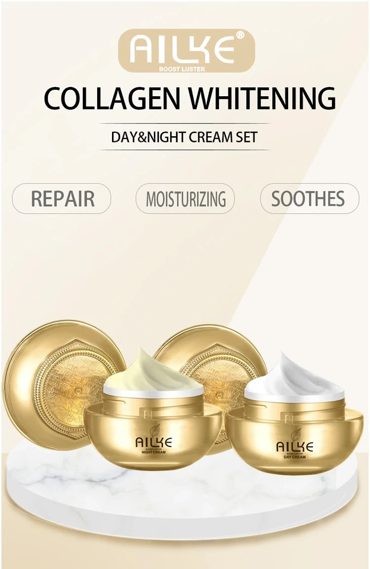 AILKE Whitening Dark Spots Remove Facial Skin Care Cream With Collagen, Reduce Freckles, Wrinkles, Women Premium Face Product
