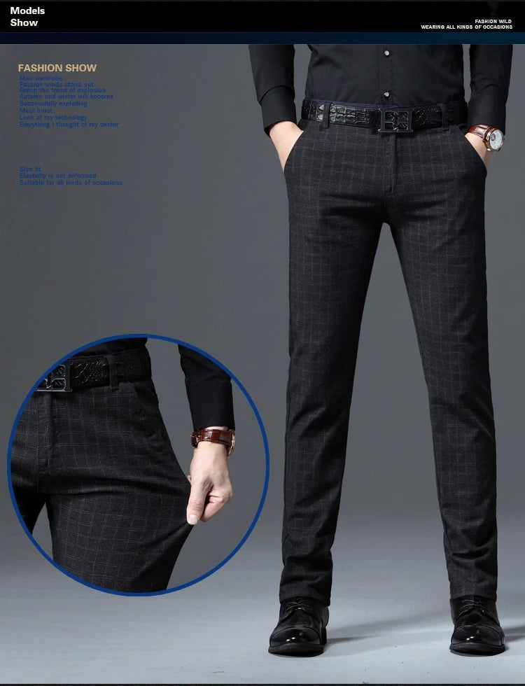 Spring Autumn New Fashion Mens Casual Pants High Quality Brand Business Pants Male Clothing Cotton Formal Trousers Men Clothing