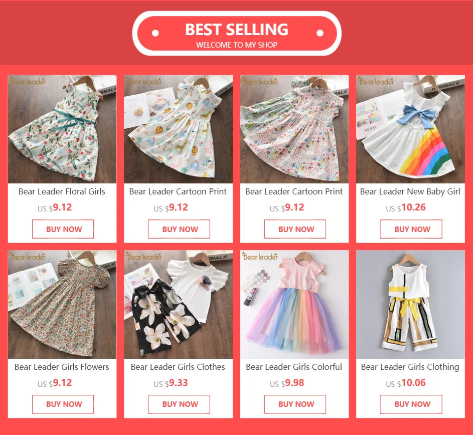 Bear Leader Floral Girls Dress Floral Kids Dresses Girls Princess Dress Children Clothes Girls Dress Casual Wear 3 7Y Vestido