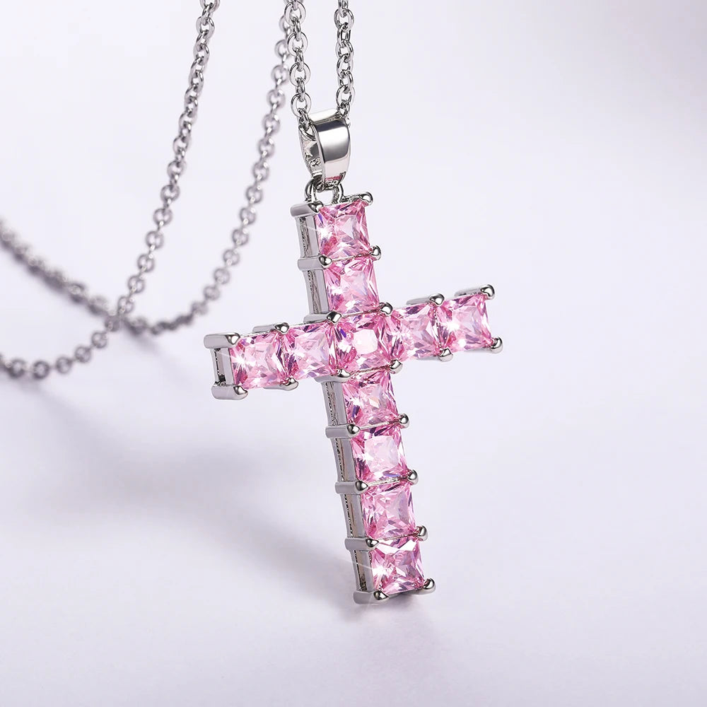 Collar cruzado estético Caoshi para mujer, dije de circonita, joyería brillante personalizada, regalo