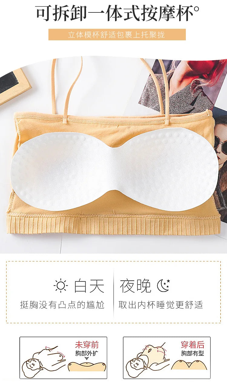 Women Cotton Underwear Tube Top Bra Ladies Thread Bra Comfort Tank Up Women Sports Bra Sexy Top Female Crop Top Sexy Lingerie