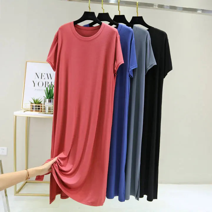 Plus size nightgown women new spring summer long dress modal cotton sleepwear night dress female loose night wear shirt camisola