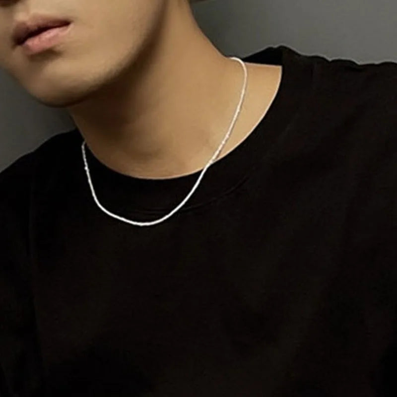 New Trendy Sparkling Silver Color Choker Necklace for Women Elegant Clavicle Chain Necklace Party Wedding Collar Jewelry Gifts