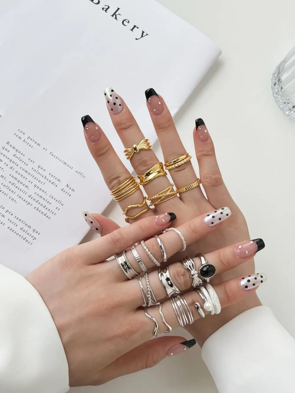 Dylam Fine Jewelry Minimalist 925 Sterling Silver 18K Gold Plated Adjustable Bow Tie Polish Resizable Women'S Rings For Women'S