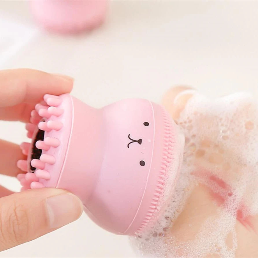 1 piece Cute Octopus Shape Soft Silicone Cleaning Makeup Brush Deep Pore Washing Face Brush Tool Non - toxic Portable Durable
