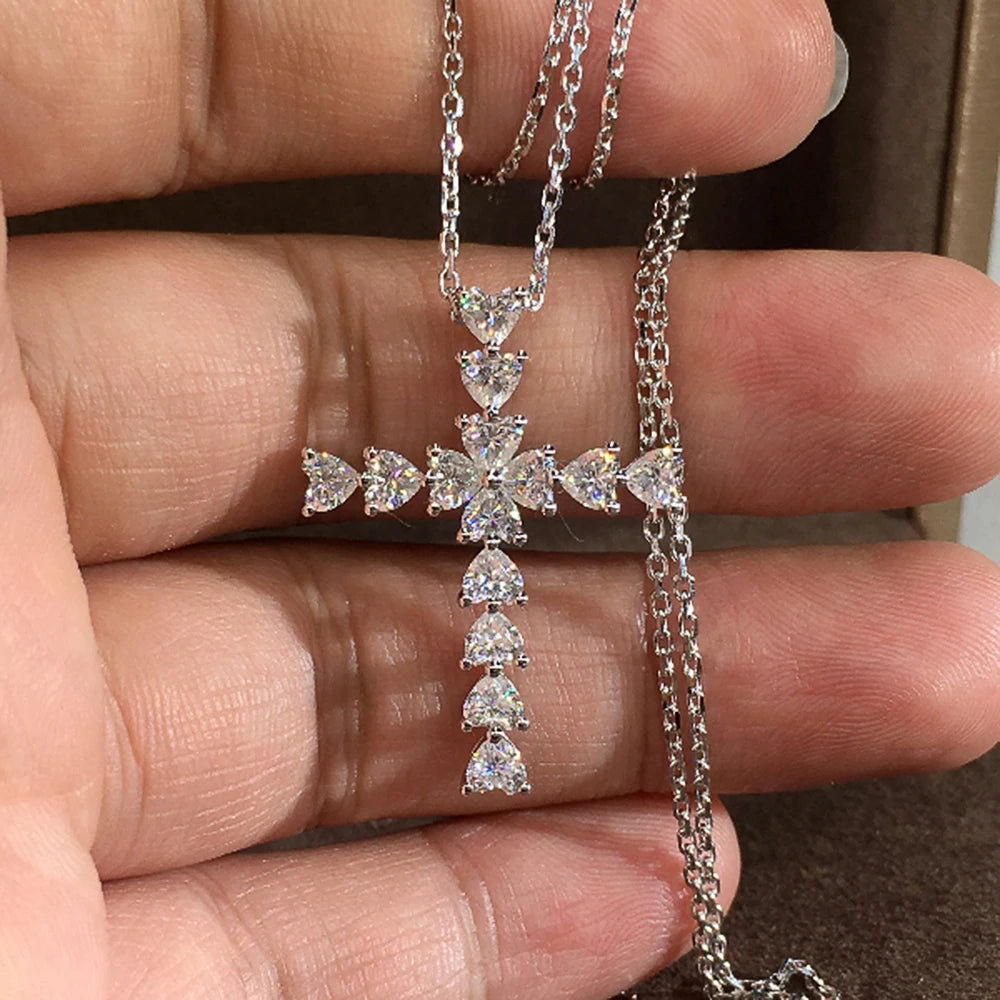 Collar cruzado estético Caoshi para mujer, dije de circonita, joyería brillante personalizada, regalo