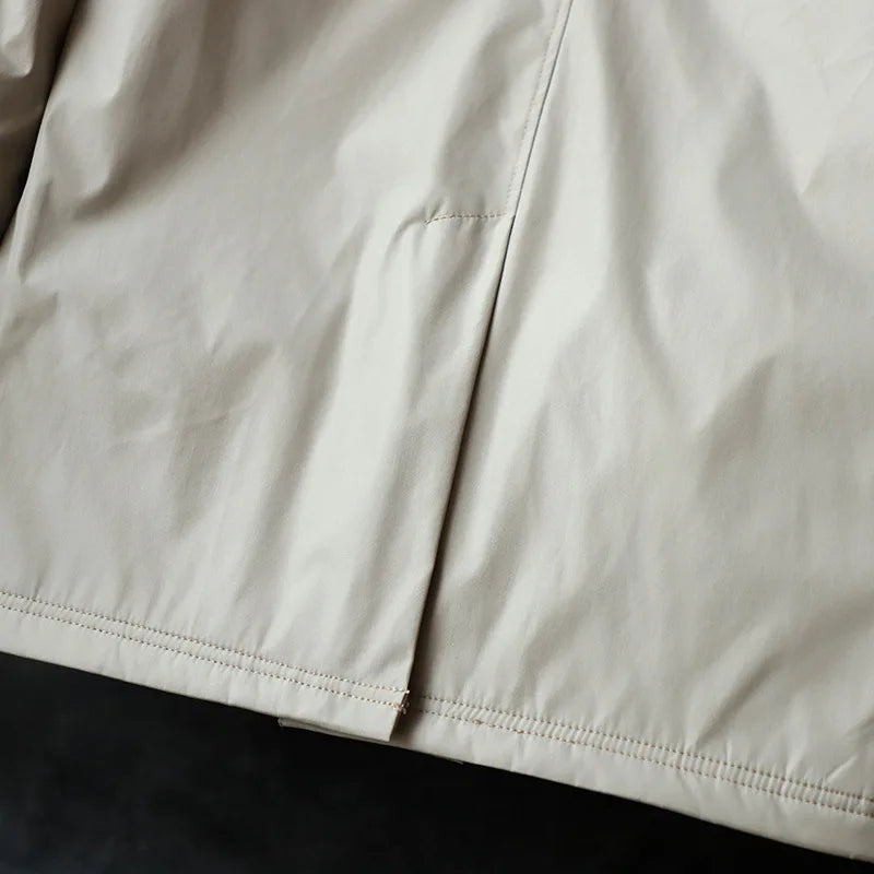 Men Clothing 2026 Waterproof and Tear-resistant Autumn Winter Japanese Style Quilted Warm Men's Mid-length Trench Coat